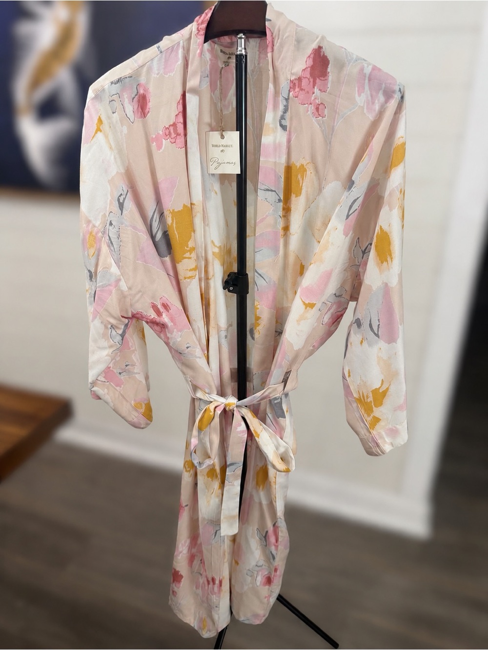 Floral Tie-Waist Robe Blush Pink